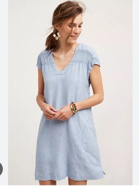 Maeve (Anthropologie) Paz Tunic Dress in Sky Blue